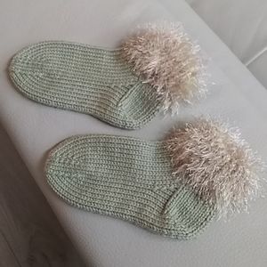 Handknitted Slippers/House Socks, Size Large